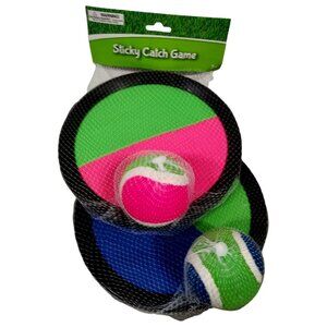 Sticky Catch Game Set With Two Colorful Discs & Balls For Outdoor Kids Fun